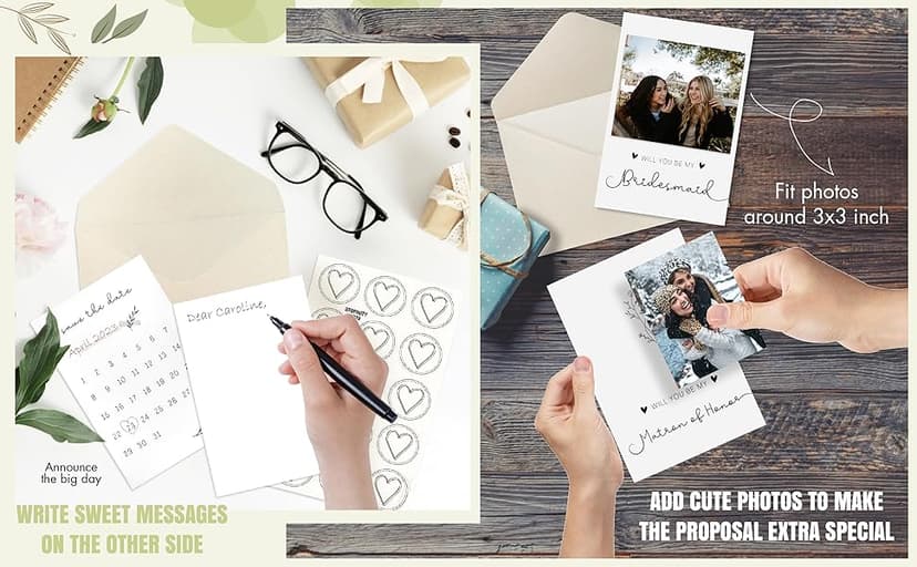 11 Bridesmaid Proposal Card Set - 8 Will You Be My Bridesmaid Card, 2 Will You Be My Maid Of Honor, 1 Matron Of Honor Invitation, Asking Bridesmaid Proposal Gifts Ideas