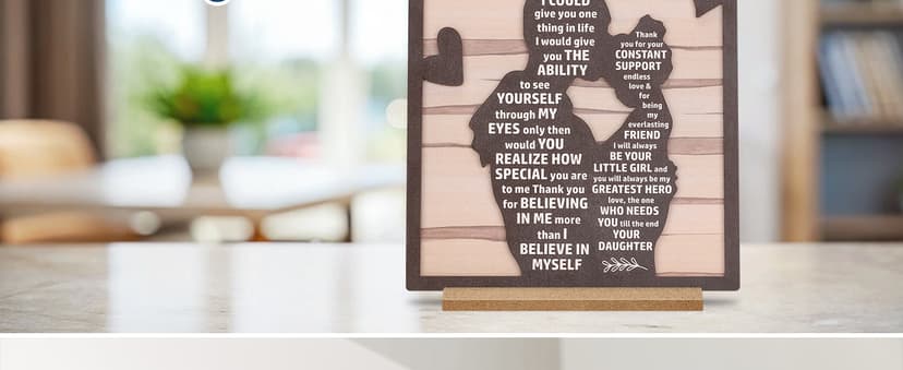 Gifts for Dad from Daughter, Best Dad Ever Gifts, Father s Day Gifts for Dad from Daughter, Daddy Gift Ideas, Dad Christmas Gifts Birthday Gifts, Dad and Daughter Gifts Wooden Silhouette Sign Plaque