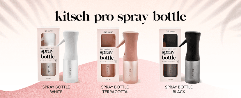 Kitsch Continuous Spray Bottle for Hair – Fine Mist Water Mister & Water Spray Bottle – Recycled Hair Spray Bottle – Spray Bottles for Cleaning, Styling, Plants & More – Terracotta, 150ml