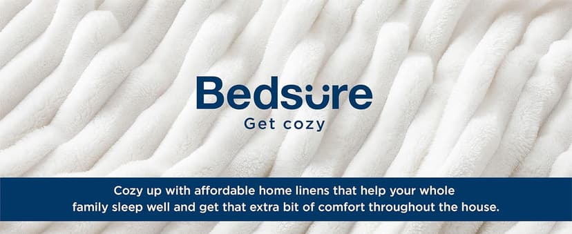 Bedsure GentleSoft White Throw Blanket for Couch - Cozy Blanket for Women, Cute Fleece Throws for Girls, Teacher Gifts Birthday Gifts for Women Men Mom, Room Home Dorm Decor, Off White, 50x60 Inches