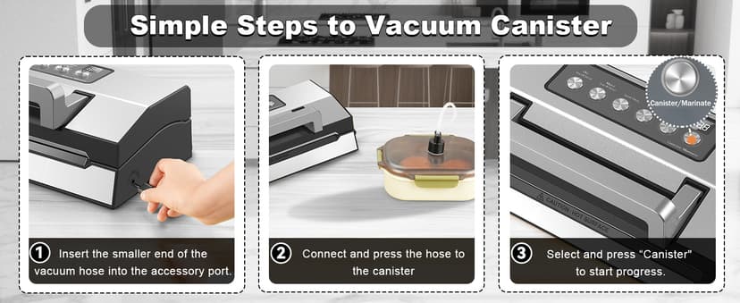 2025 Upgraded Precision Fast-Vacuum Sealer, LIWUNON Commercial Full Automatic Food Vacuum Sealer Machine, Double Heat Seal, Built-in Cutter&Bag Storage, Powerful Food Vacuum Saver, 2 Bag Rolls&hose