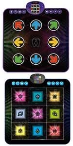 SUNLIN Dance Mat - Rhythm Step Play Mat - Dance Game Toy Pad with LED Lights, Gift for Kids Girls 3-12, Adjustable Volume, Built-in Music, 3 Challenge Levels