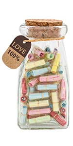 Capsule Letters Message in a Bottle - Cute Things Gifts for Boyfriend Girlfriend - Love Letter for Anniversary, Birthday,Valentines Day, Mother's Day Gift (Mixed Color 50pcs)