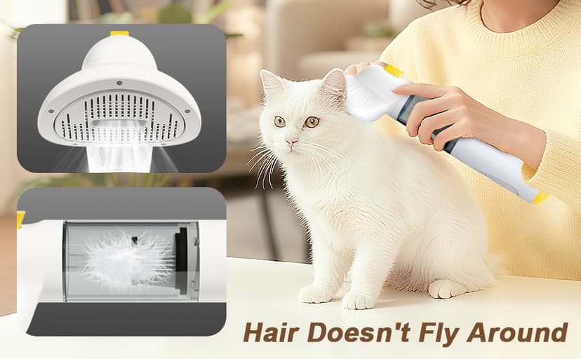 Cordless Dog Vacuum Groomer Kit,Cordless Rechargeable Vacuum Dog Brush for Hair,Handheld mini Pet Vacuum Brush,4200Pa Pet Grooming Cleaner With Comb Hair,Suitable for All Types of Cats and Dogs