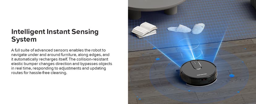 ROPVACNIC Robot Vacuum Cleaner Robot Vacuum and Mop Combo with 4000Pa Suction, Personalized Cleaning Adjustments, Self-Charging Robotic Vacuum Cleaner, Advanced Obstacle Avoidance