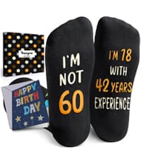 HAPPYPOP Birthday Gifts for Men - Socks for 60 Year Old Dad Grandfather with Greeting Card