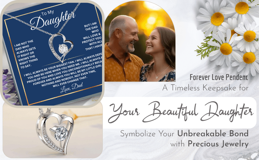To My Daughter Necklace From Dad With Heartfelt Message, Daughter Birthday Present From Dad, Jewelry Gifts For Graduation for Her From Mom or Daddy, 14K Pendant