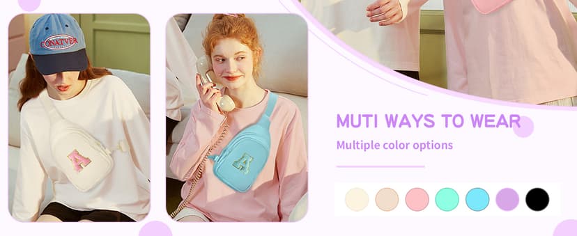 Small Initial Sling Bag for Girls & Women - Cute Crossbody Fanny Pack Gift