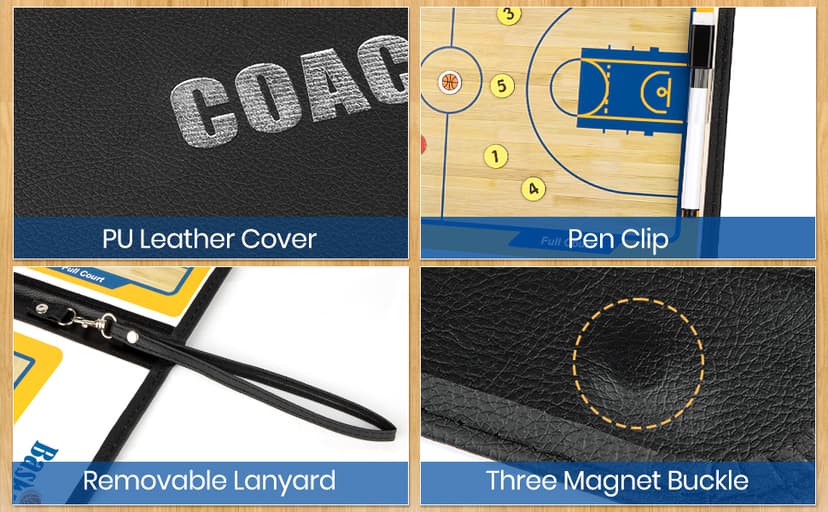 Basketball Coaching Board Coaches Clipboard Tactical Magnetic Board Kit with Dry Erase, Marker Pen and Zipper Bag (Basketball Board) (Basketball Coaching Board) (Basketball Coaching Board)