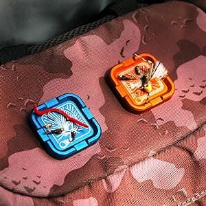Cling Fishing Products Mag Grab® Mini – Compact Magnetic Fly Holder & Organizer for Anglers (Rising Dun, Orange)