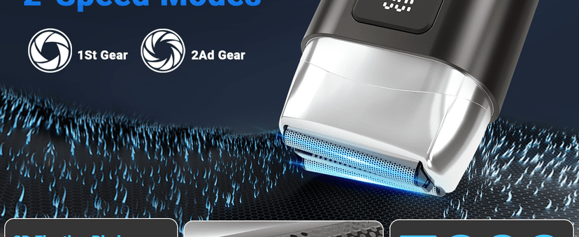 Electric Foil Shavers for Men: Mini Electric Razor with 3 Floating Blades, LED Display, Dual Speed - IPX7 Waterproof Wet/Dry Cordless Razor, USB Fast Charging, Travel Lock