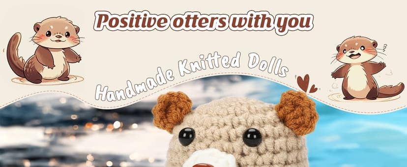 Birthday Gifts for Women Men - Happy Birthday to My Otter Half, Handmade Crochet Otter for Wife Husband Fiance, Cute Hand-Held Card for Him Her Boyfriend Girlfriend Lover