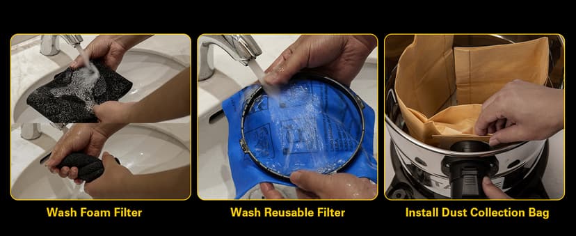 STANLEY SL18116 Wet/Dry Vacuum, 6 Gallon, 4 Horsepower, Stainless Steel Tank, 4.0 HP, Silver+Yellow