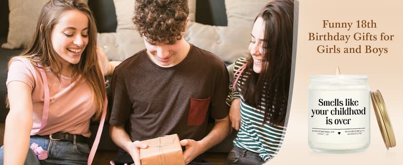 Niyewsor 18th Birthday Gifts for Girls Boys, Eighteen Birthday Candle, 2007 18th Birthday Decorations for Girls Boys, 18 21 Year Old Bday Gifts for Daughter, Son, Sister, Niece, Handmade, 7oz