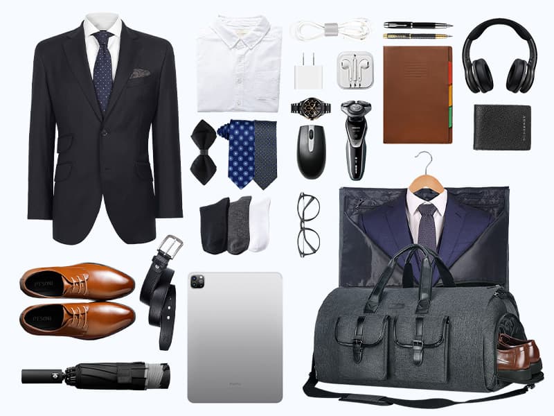 UNIQUEBELLA Convertible Garment Bag for Travel Carry on Garment Duffel Suit Bag with Shoe Compartment Weekend Flight Bag for Men