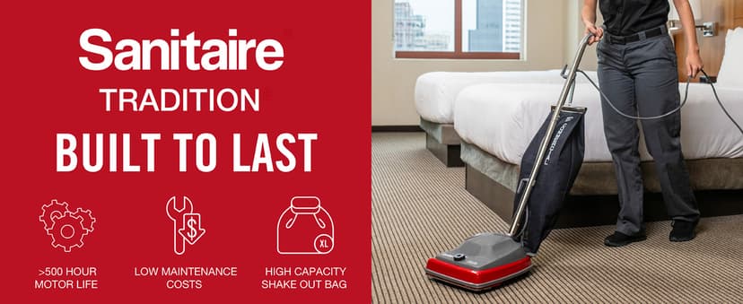 Sanitaire SC679K Tradition Upright Commercial Bagged Vacuum, Red