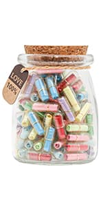 Capsule Letters Message in a Bottle - Cute Things Gifts for Boyfriend Girlfriend - Love Letter for Anniversary, Birthday,Valentines Day, Mother's Day Gift (Mixed Color 50pcs)