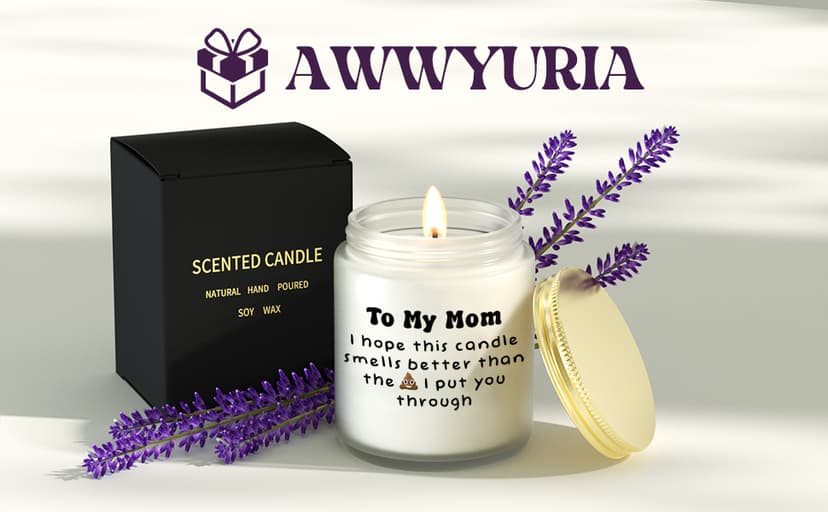 Lavender Scented Mom's Funny Christmas Candle