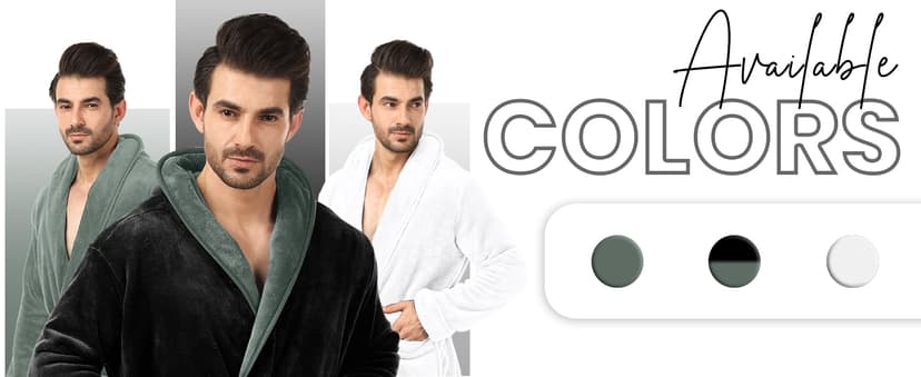 NY Threads Men's Hooded Fleece Bathrobe Plush Long Spa Robe