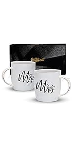 Triple Gifffted Mr Right Mrs Always Right Coffee Mugs Gifts Ideas for Couples, Wedding Anniversary, Engagement, Christmas, His & Hers, Bride and Groom, Parents, Newlyweds Bridal Shower, Ceramic 380ml