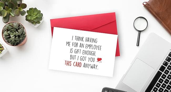 Ziwenhu Boss Day Gifts for Men, Happy Boss's Day Card for Him, Funny Boss Lady Gifts for Women, Cute Birthday Card from employee