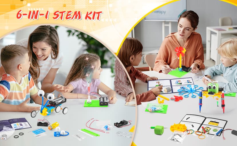 STEM Robotics Kit - 6 Set STEM Toys for Age 8-13 8-10, Kids Crafts for Girls Boys Toys Gifts 6 7 8 9 10 Year Old Birthday Gifts, Engineering Science Robot Building Kits for Kids Age 8-12 6-8