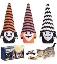 Retro Shaw Christmas Cat Toys, Xmas Catnip Toys for Indoor Cats Kitten Teeth Cleaning, Crinkly Interactive Cat Chew Nip Kitty Kicker Toy Santa Claus Trees Snowman, 5 Pack