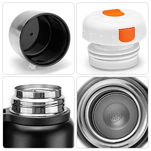 Vacuum Insulated Bottles with Cup 800ml/27oz Stainless Steel Hot Thermo Bottles for Cold and Hot Drinks Water Coffee Thermo with Cup (DarkGreen,800ml)