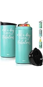 SANDJEST 4-in-1 Best Dad Ever Tumbler Gifts for Dad from Daughter Son - 12oz Dad Can Cooler Tumblers Travel Mug Cup - Stainless Steel Insulated Cans Coozie Christmas, Birthday, Father's Day Gift