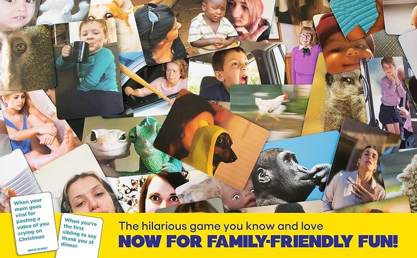 WHAT DO YOU MEME? Family Edition by Relatable, Now with Refreshed Content - Kids Games 8+, Family Games for Kids and Adults, The TikTok Viral Sensation, Includes 300 Caption Cards, 108 Photo Cards