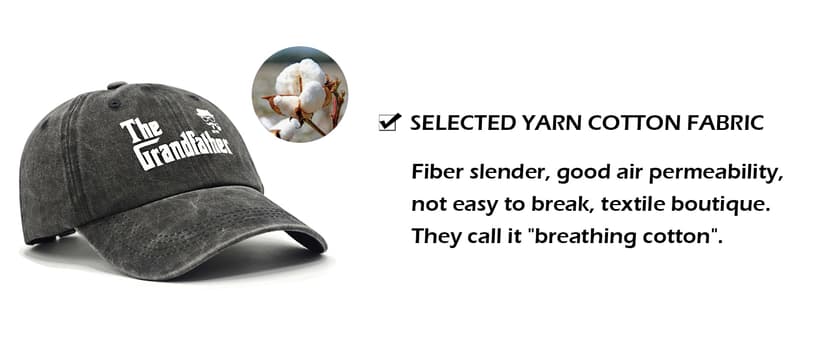 Gifts for Grandfather, Grandpa Hat, Grandfather Father Day Christmas Birthday Gift Ideas, Adjustable Baseball Cap