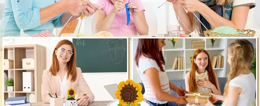 MBL Sunflower Christmas for Women Teacher - Thank You Appreciation Emotional Inspirational Support Crochet Sunflowers Gifts for Men Coworker Boss Lady Friend Thanksgiving Retirement Stocking Stuffers