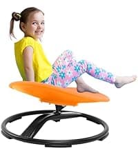 Zhenx Spinning Chair for Autistic Kids (3-18 Years), Sensory Swivel Chair for Teens with ADHD/Autism – 21×19 Inch 220LBS Weight Capacity Seat – Sit and Spin Calming Toy for Body Balance (Blue)