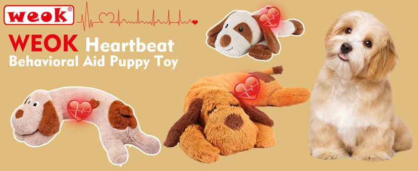 Heartbeat Puppy Toy, Comfort Cuddler Pillow, Dog Anxiety Relief Calming Aid,Heartbeat Stuffed Toy for Dogs,Puppy Heartbeat Toy Sleep Aid,Dog Heartbeat Toy for Pet