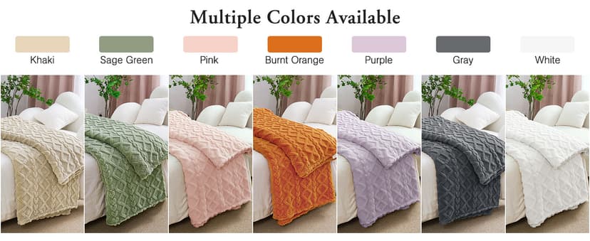 Aganear Fleece Throw Blanket - Cozy Soft Lightweight Fuzzy Throw Blanket for Women Portable Throw Blankets for Couch, Warm Present for Birthday, Christmas, Halloween, Housewarming(50"x60", Khaki)