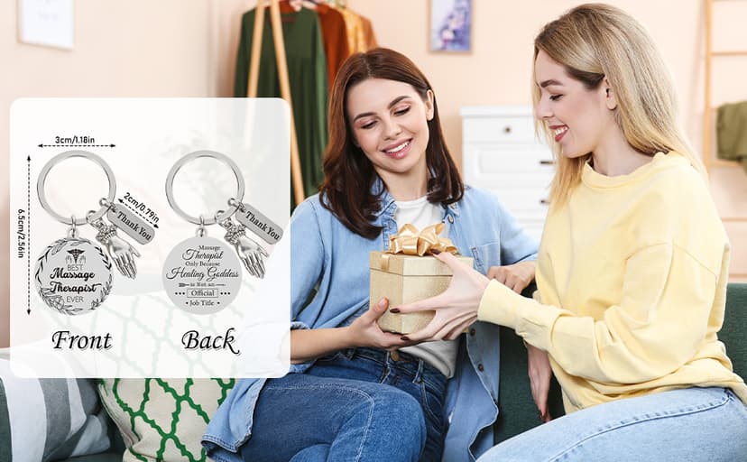 Thrist Christmas Massage Therapist Gifts Keychain Best Massage Therapist Ever Healing Key Chain Gifts for Nurses Nursing Gift Work Accessories Essentials