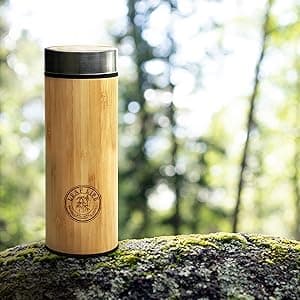 LeafLife Premium Bamboo Tea Bottle for Loose Tea - Tea Infuser Bottle - Tea Gifts - Insulated Water Bottle/Coffee Tumbler/Tea - Tea Gift Set, Tea Accessories - Tea Tumbler 17oz
