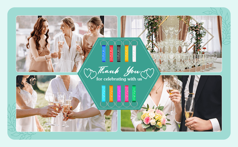 Dandat 100 Pcs Bottle Opener Keychain Bulk Thank You Wedding Favors for Guests Aluminum Wine Beer Opener Engraved Wedding Guest Gifts for Birthday Party Graduation Souvenirs(Silver)