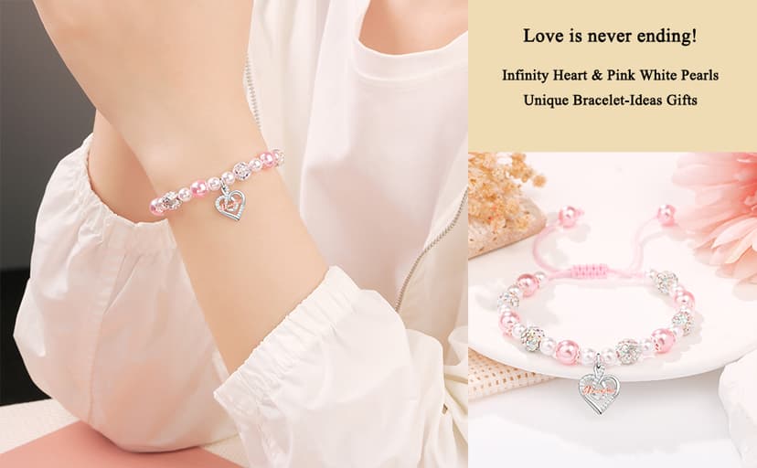 𝗚𝗶𝗳𝘁𝘀 𝗳𝗼𝗿 𝗪𝗼𝗺𝗲𝗻 𝗜𝗻𝗳𝗶𝗻𝗶𝘁𝘆 𝗟𝗼𝘃𝗲 𝗛𝗲𝗮𝗿𝘁 𝗕𝗿𝗮𝗰𝗲𝗹𝗲𝘁 Christmas Birthday Gifts for Sister Daughter Granddaughter Grandma, Natural Colorful Imperial Jasper Bracelet for Mom Wife Nana Aunt