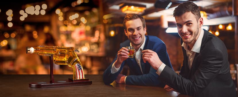 Gifts for Men Dad, Unique Christmas Anniversary Birthday Gift for Him Husband, 9 Oz Whiskey Decanter Set with 2 Oz Shot Glasses, Cool Persinalized Presents liquor dispenser for Home Bar