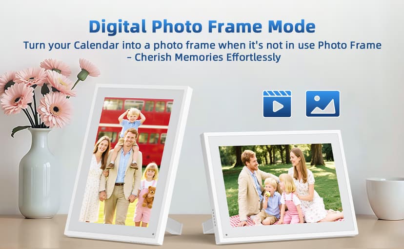 Calendar Digital 10.1 Inch, Digital Frame Combined Smart Touch Screen Electronic Wall Planner Family Organizer Chore for Family Schedules Gift for Mother Mom Women Grandpa