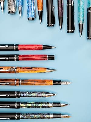 YIVONKA Ballpoint Pen Luxury Ballpoint Line Black Refill width 0.5mm Gift Set for Men & Women Professional Executive,Office,Nice BallPens Classy Gift Box (Silver)