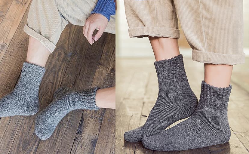 YZKKE 3Pack Mens Super Thick Wool Warm Socks - Soft Comfort Casual Crew Winter Socks