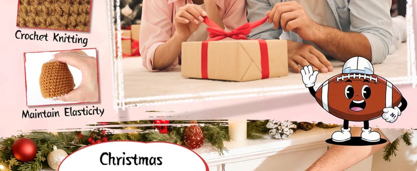 Birthday Gifts for Him Her Boyfriend Girlfriend, to My Love Handmade Emotional Crochet Football, Small Cute Anniversary Present for Him, Mini Romantic I Love You Gift for Husband Wife Couple