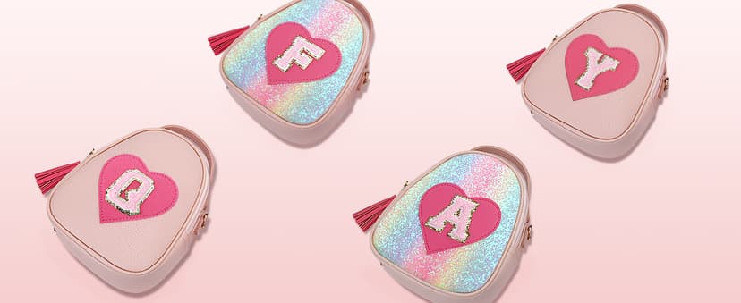 KKXIU Purse Gifts for Girls Cute Little Girl Crossbody Bag Heart Kids Small Backpack with Tassel (A)