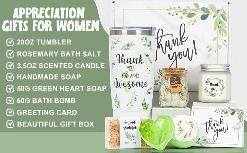 Liosenuiy Thank You Gifts for Women, Employee Appreciation Baskets for Coworkers, Thank You Gift Box Set for Teacher, Friends, Boss, Volunteer, Nurse, Appreciate Gratitude Farewell Going Away