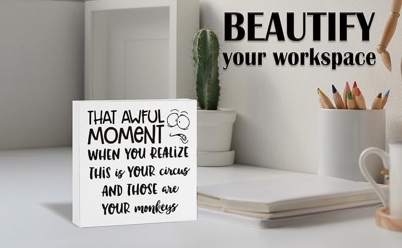 Funny Boss Gifts for Women Men, Gag Gifts Office Sign, Appreciation Gifts for Manager Coworker Employee Decor Funny Home Office Desk Decor Boss Day Gifts 5 X 5 Inch