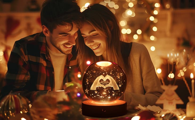 3D Crystal Ball Night Light, 16 Colors 4 Modes, Remotely Controlled, Night Light Room Decor, Funny Anniversary Christmas Gifts for Women, Girlfriends, Wives, Daughters