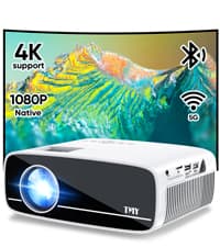 TMY Mini Projector, Upgraded Bluetooth Projector with Screen, 1080P Full HD Portable Projector, Movie Projector Compatible with TV Stick Smartphone/HDMI/USB, indoor & outdoor use