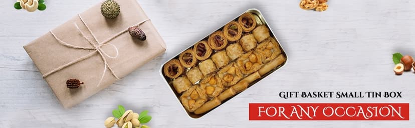 Cerez Pazari Baklava Pastry 8.5oz, Baklava Gift Box with Rich Pistachios, Walnuts, Hazelnuts and Cashews, Halal Shatila Baklava, Traditional Turkish Arabic Dessert Gift Box, Sweet Food Gifts for Women